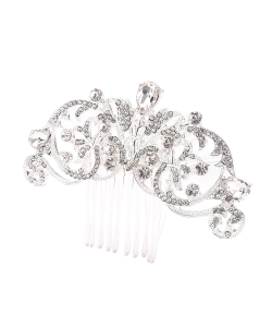 Rhinestone Hair Comb HM320002SVCL